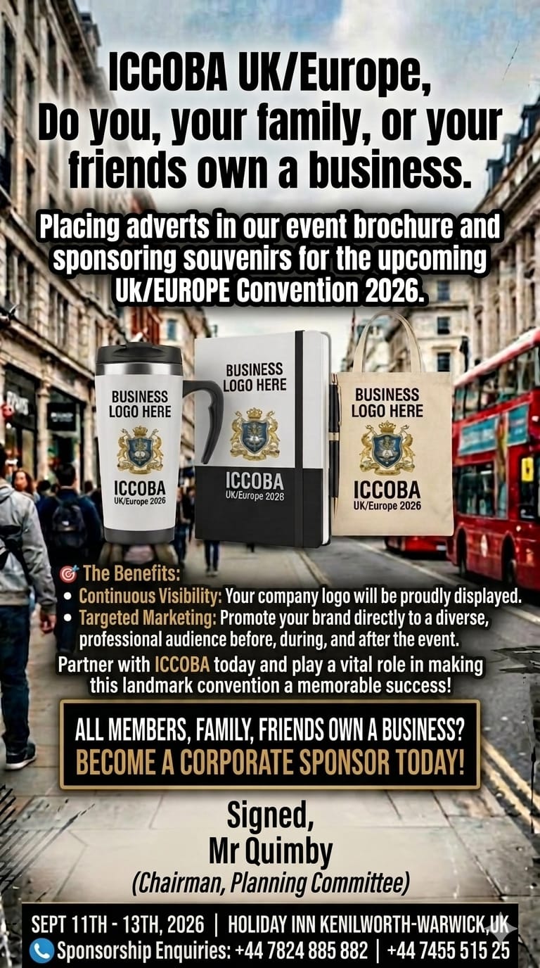 Exclusive Sponsorship Opportunities: Showcase Your Business at the ICCOBA UK/Europe 2026 Convention